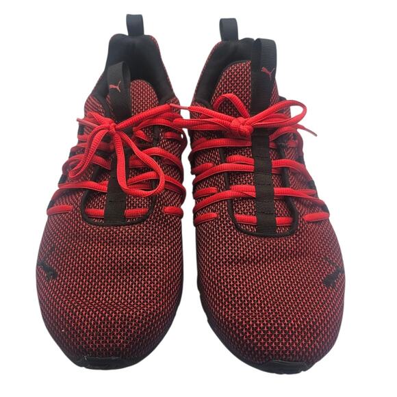 Puma Red & Black Axelion Mesh Wide Fit Sneaker - Picture 4 of 9